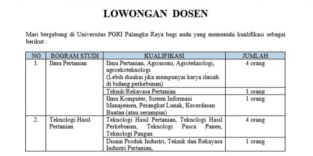 Lowongan Kerja Dosen UPP