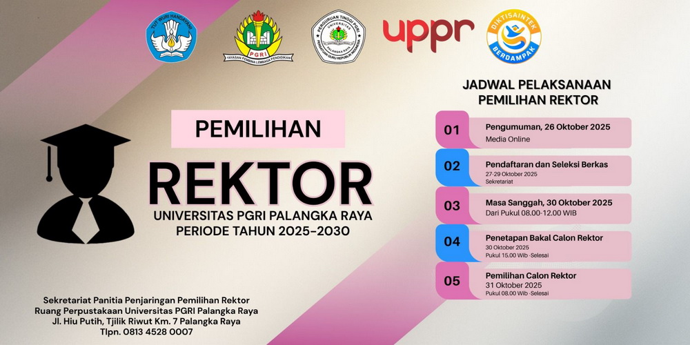 Penjaringan dan Pemilihan Rektor universitas PGRI Palangka Raya Masa Bakti 2025-2030